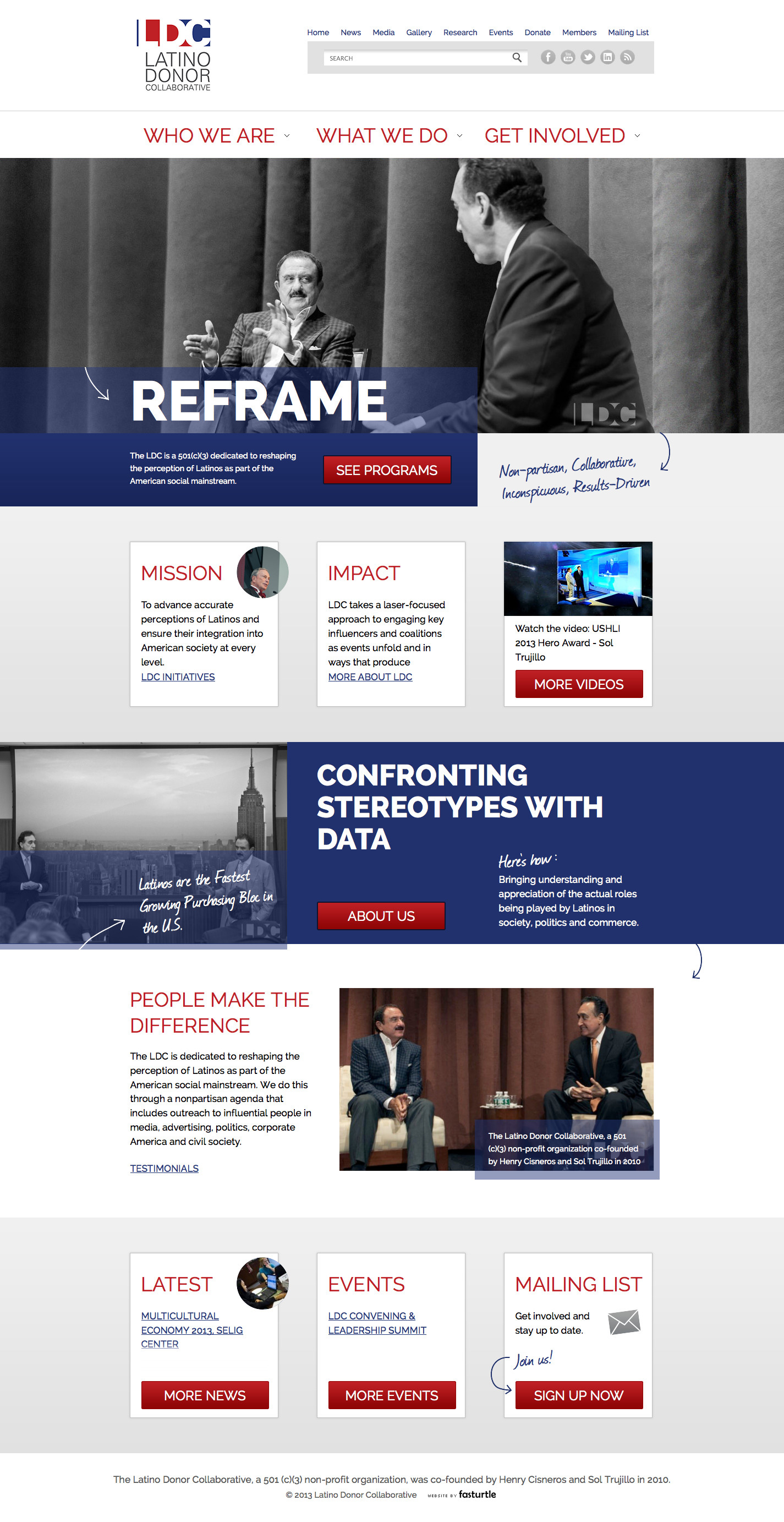 Screenshot of Latino Donor Collaborative Homepage